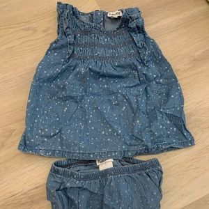 Splendid denim dress and bloomer set